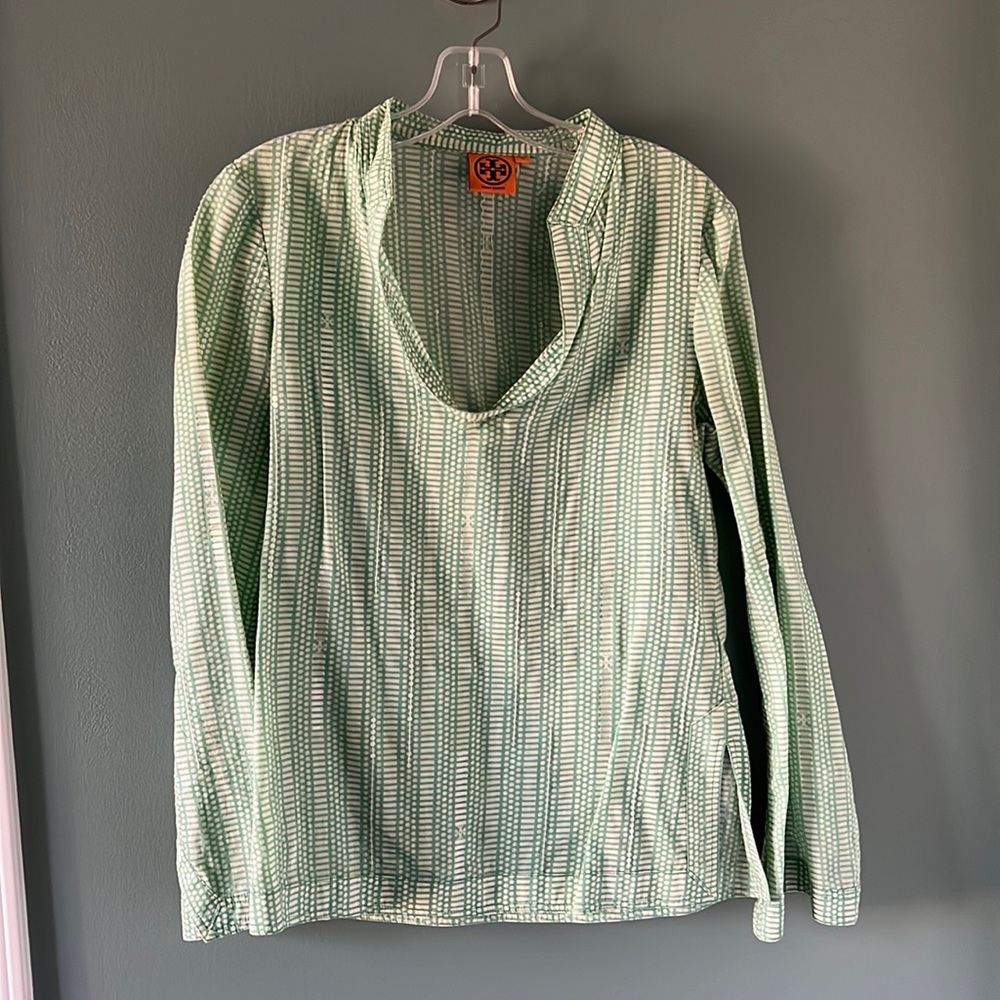 Tory Burch Green & White Sequin Tunic, Women's 4